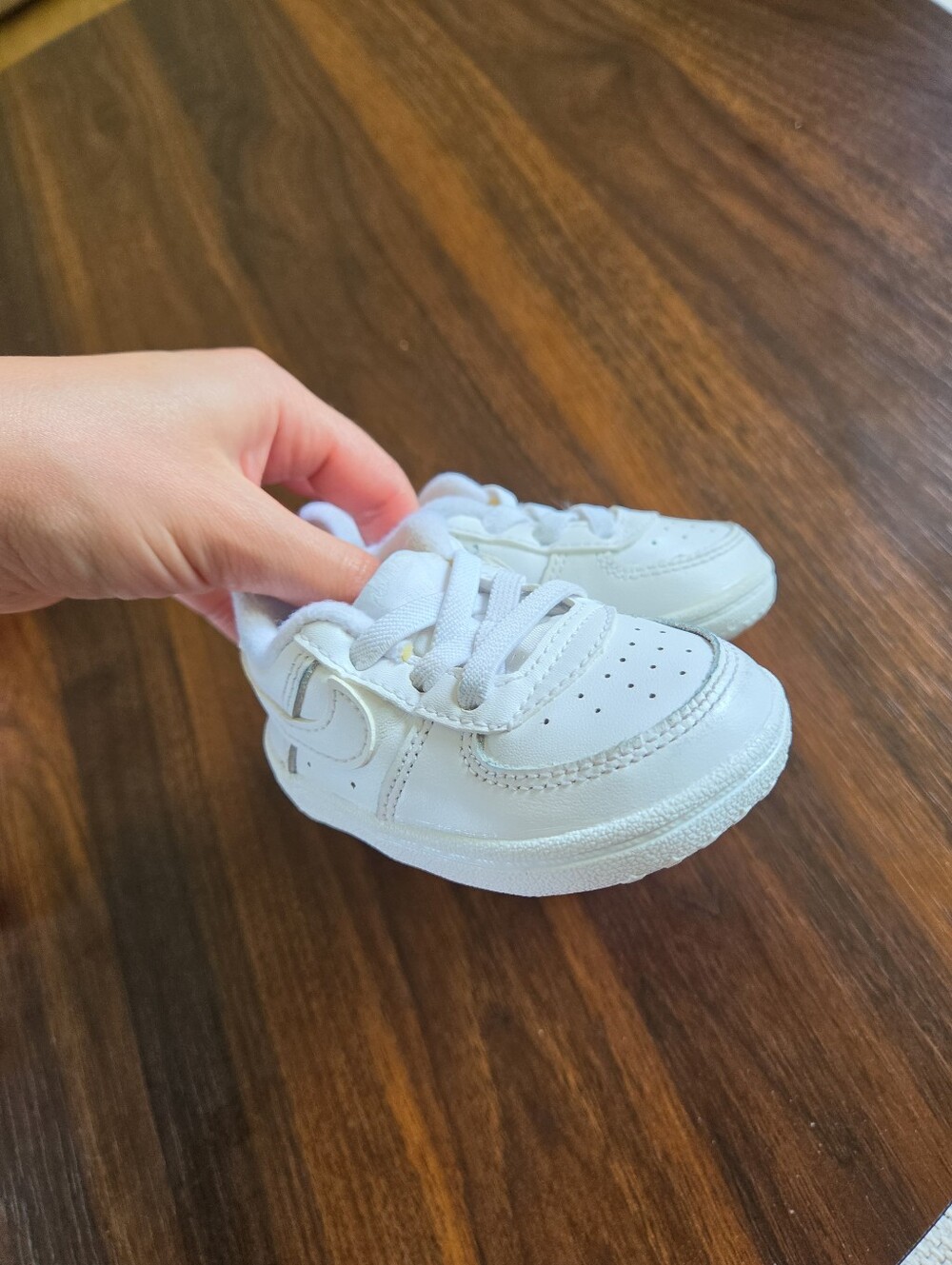 Nike Air Force 1 Crib Shoes – Triple White Size 3C Baby Unisex Boy Girl - Picture 5 of 9